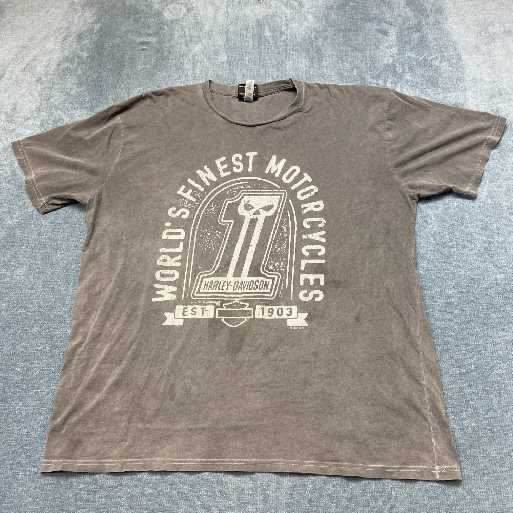 Harley Davidson Iron Steed 50th Vacaville T Shirt Mens 2X Gray Cotton Crew Neck